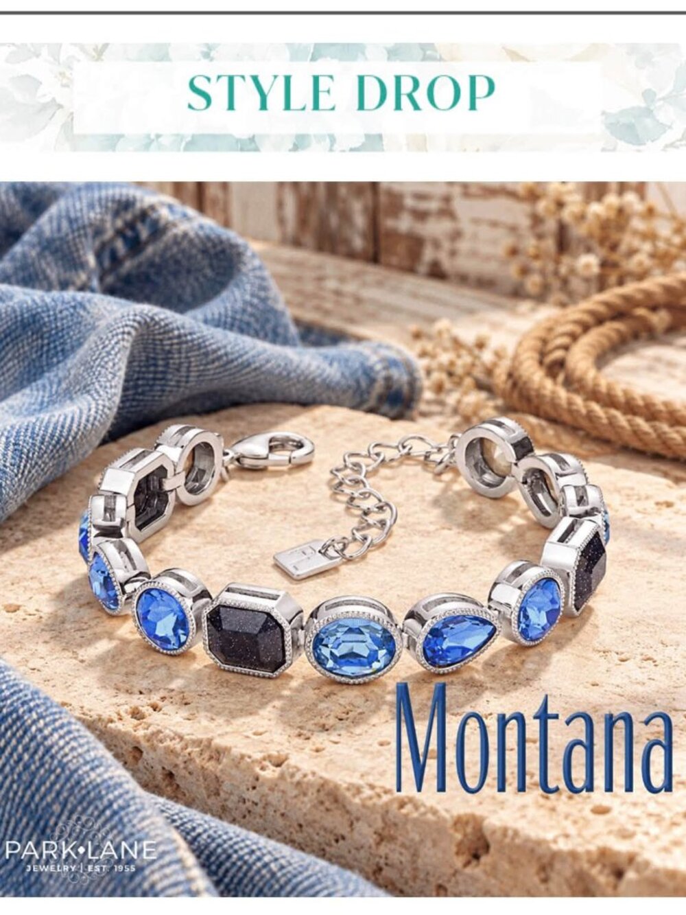 Park Lane Montana Blue Impression Tennis Bracelet